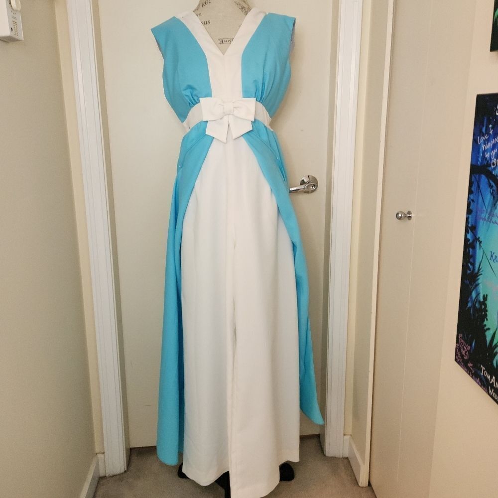 70s Sleeveless Maxi Palazzo Jumper Dress